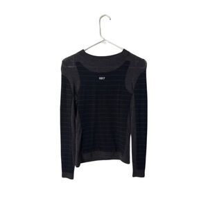 Roccobarocco Jeans Black & Gray Striped Long Sleeve Womens Sweater